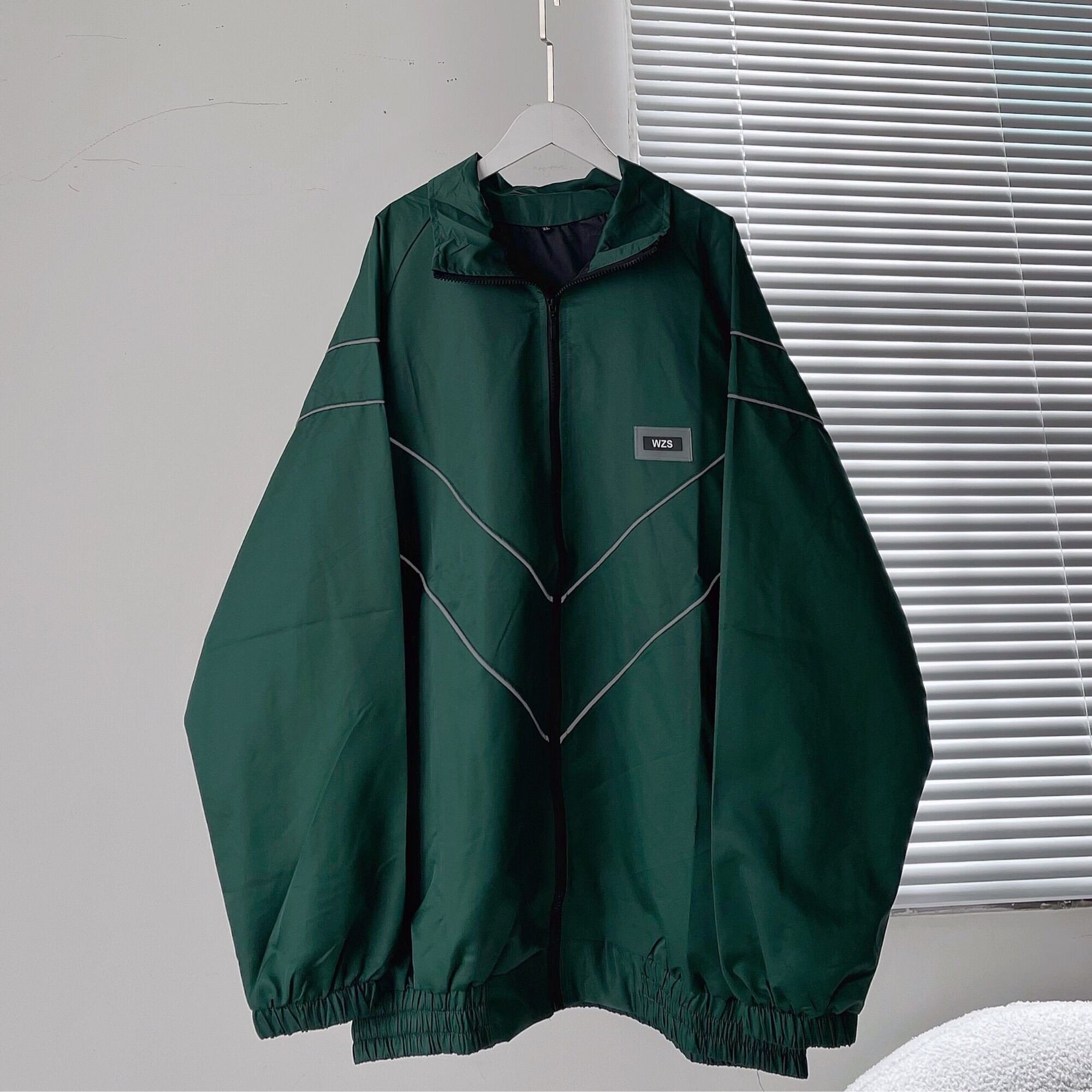 Áo khoác dù local brand nam nữ , Jacket WZS Phản Quang form rộng, chất dù dày dặn 2 lớp và túi trong unisex - Gin store