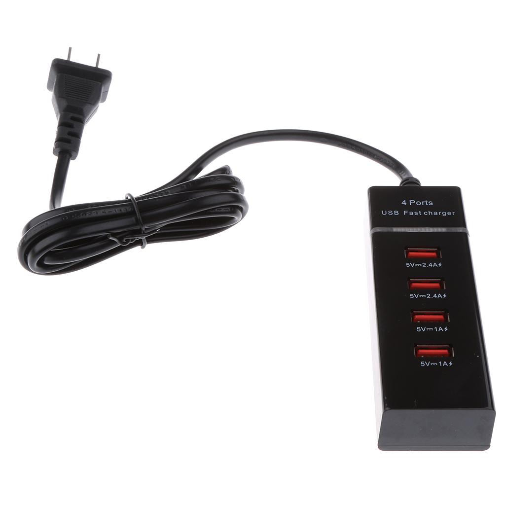 4Port USB3.0 Hi-Speed Compact Hub Adapter Socket For PC Laptop US Plug