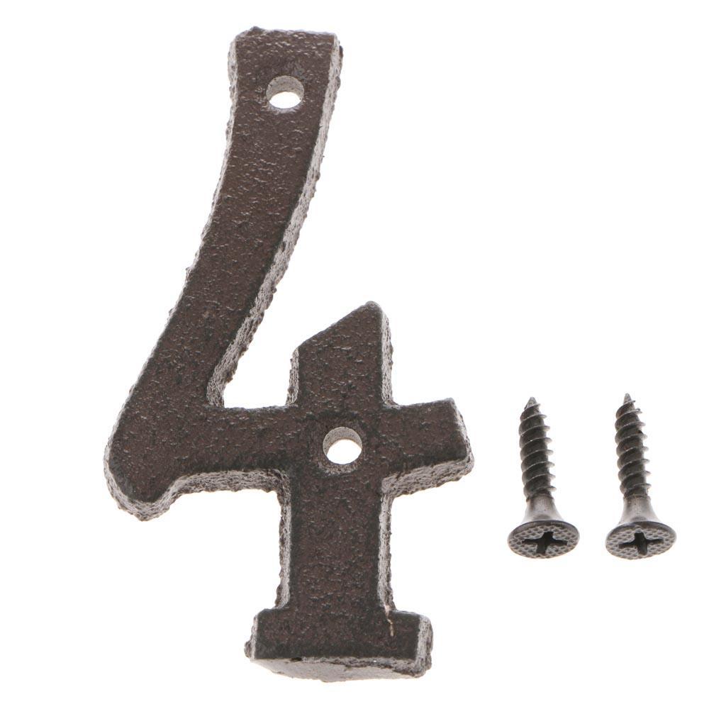 Metal Doorplate Sign Plate Sticker No. 4 5 6 for Home Office Door Decor