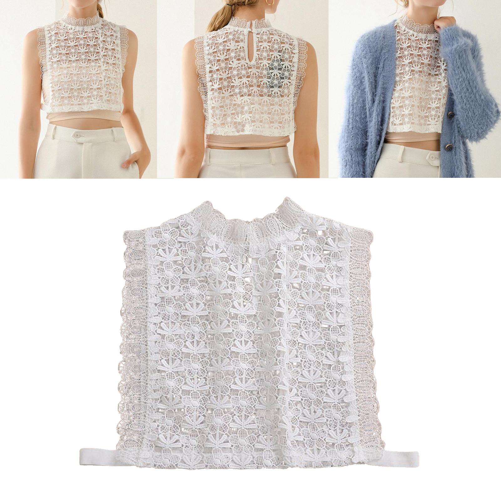 Women's Fall Spring Summer Lace Trim Sleeveless Top Halter Hollow Out Flowers Crochet Tank Top Clubwear Vest Blouse