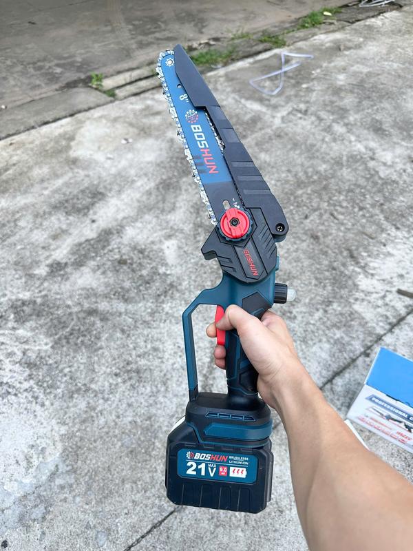 [Có Bơm Nhớt Tự Động] Máy Cưa Pin 8 Inch Boshun Cầm Tay - CS08 - Tốc Độ Cưa 7m/s - Không Chổi Than Cao Cấp - Chân Pin Phổ Thông 2 Pin 15 Cell 21V/6Ah