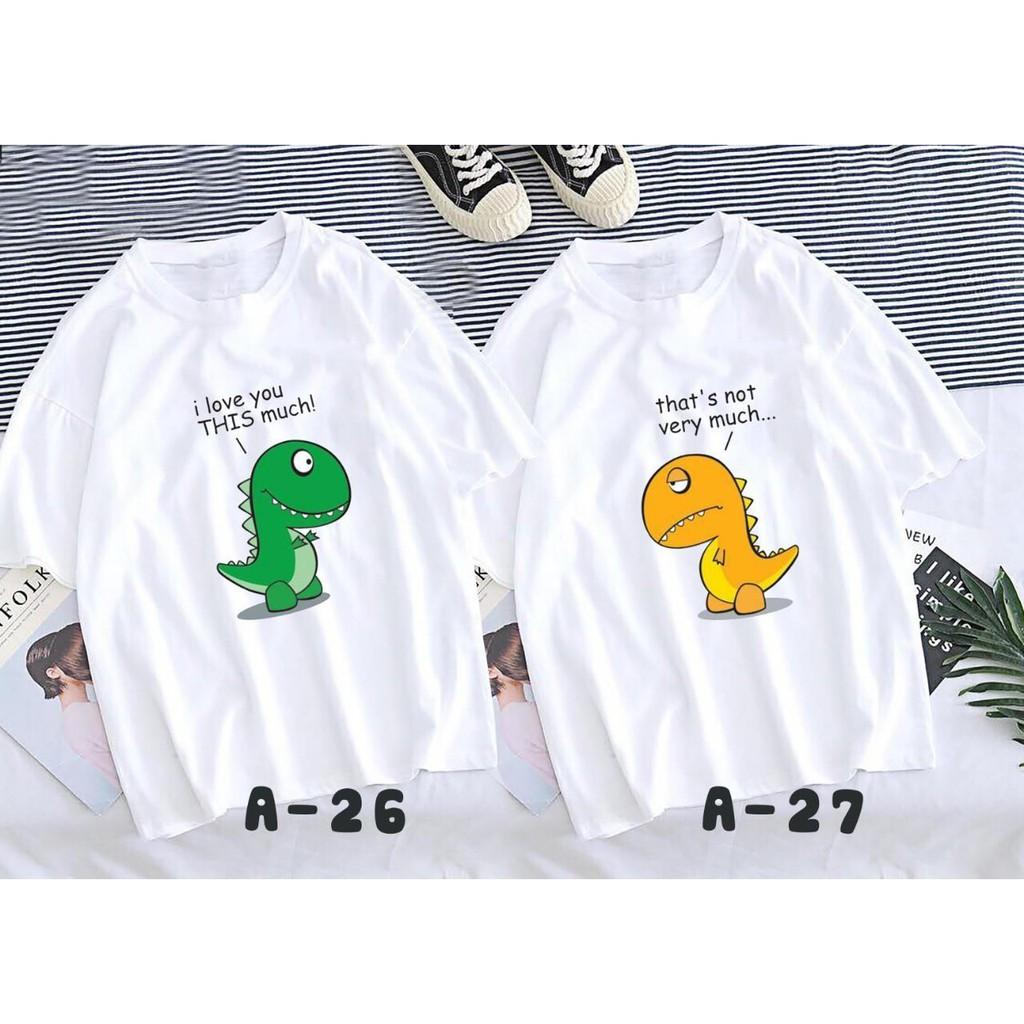 Áo thun Cặp Đôi Nam Nữ Couple - Khủng Long Heart