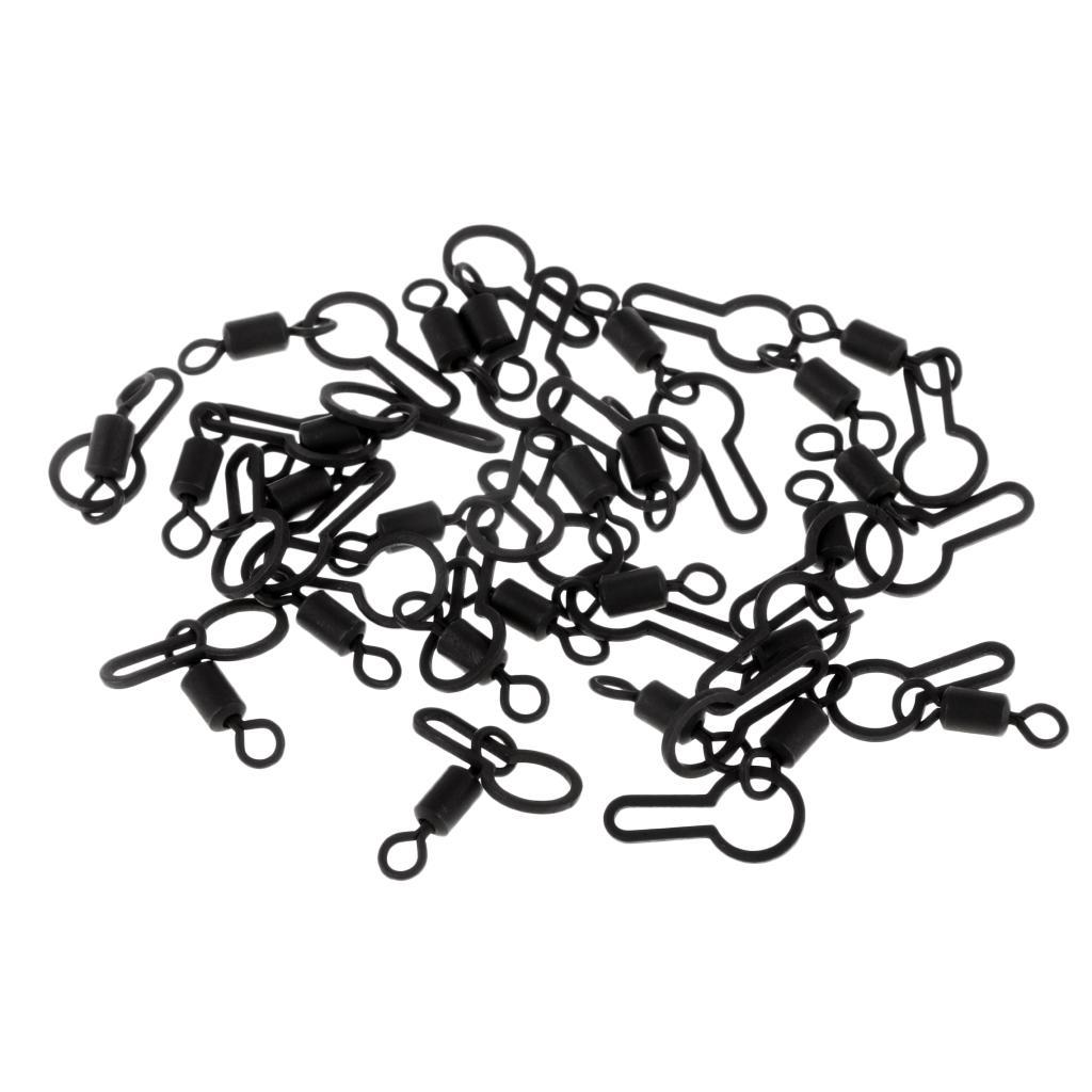 25pcs 28mm PVA Bag Swivels Carp Fishing Tackle Rolling Swivel Snaps Clips