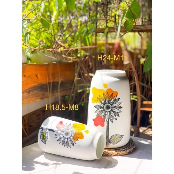 Bình cắm hoa men mát. Gốm sứ Bát Tràng.