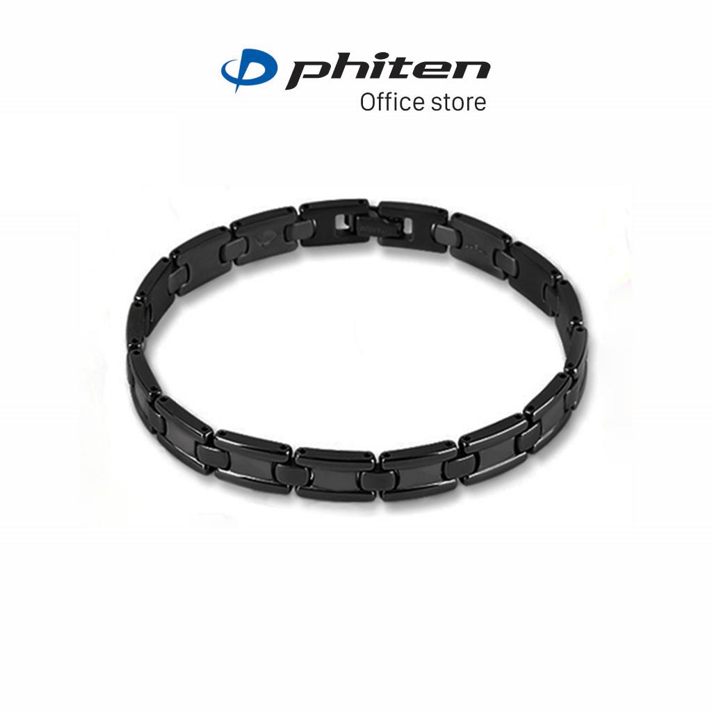 Vòng tay Phiten titanium IP black Aqua titanium (20.5cm) XJE34900