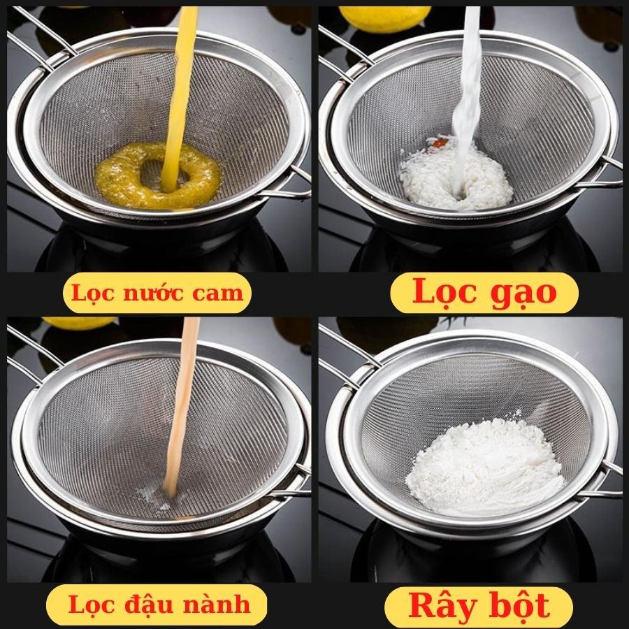 Rây Bột Siêu Mịn Tròn Inox Dụng Cụ Làm Bánh Cao Cấp Tiện Dụng