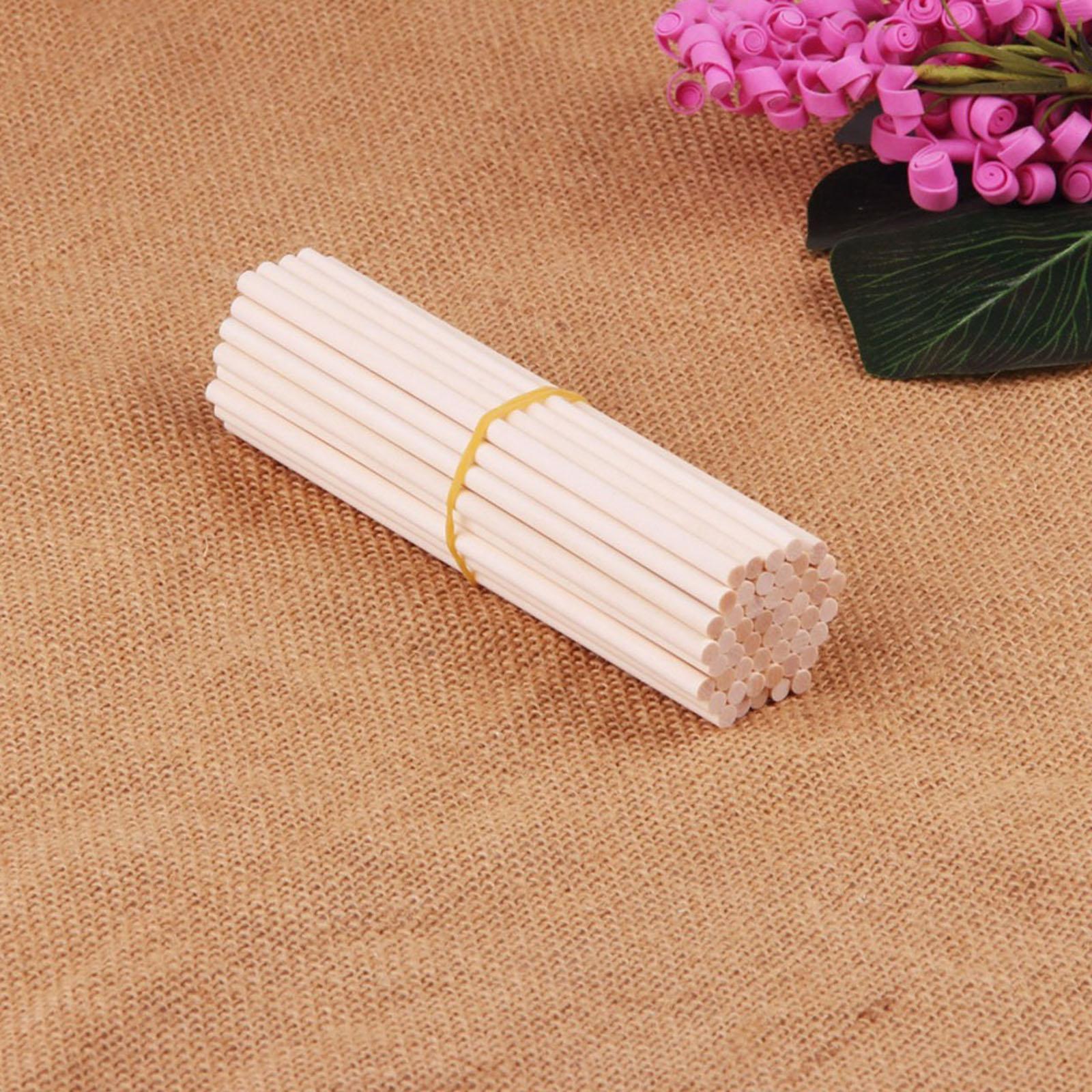 100Pcs  Sticks Wooden Dowel Poles Rods for Model Art DIY