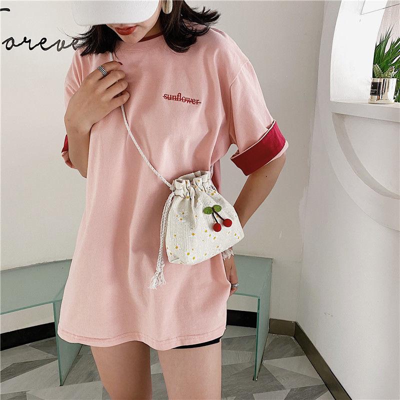 Straw Bag Lace Bucket Bag Women's Shoulder Bag Crossbody Small Bag