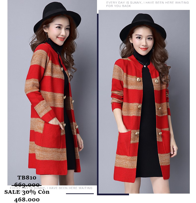 ÁO KHOÁC LEN CARDIGAN DÀI BÃI LỚN THỜI TRANG_TB 810_669K