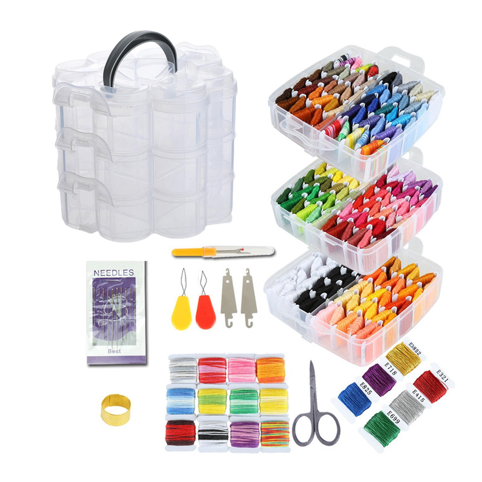 Clear Plastic Storage Box, Tool Box, Sewing Box Organizer, Multipurpose Organizer, Portable Handled Storage Case for Art Craft