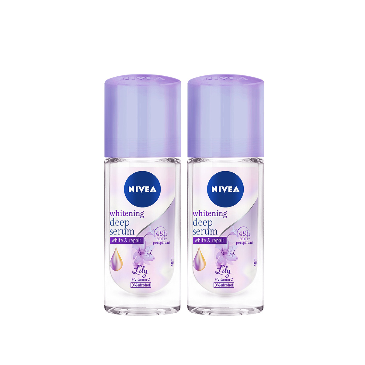 Combo 2 Lăn Serum Ngăn Mùi NIVEA Trắng Mịn Hương Hoa Lily (40ml) - 85310