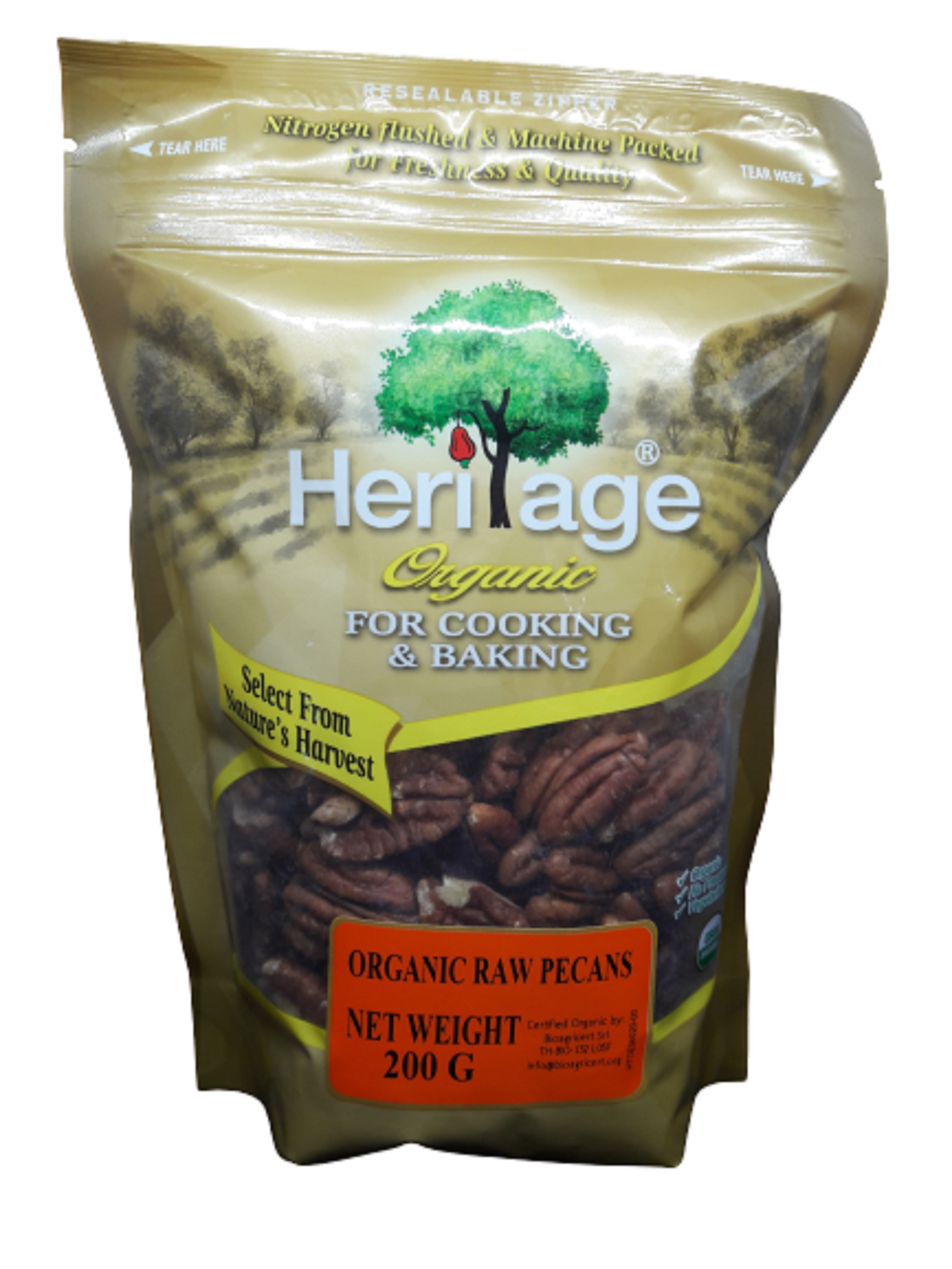 Hạt Hồ Đào Hữu Cơ Heritage gói 200g – Organic Pecan