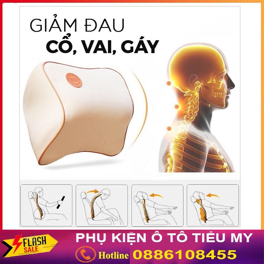 Bộ gối tựa lưng xe ô tô chất liệu cao su non cao cấp chống gù lưng đau mỏi vai gáy Bộ gối tựa xe hơi