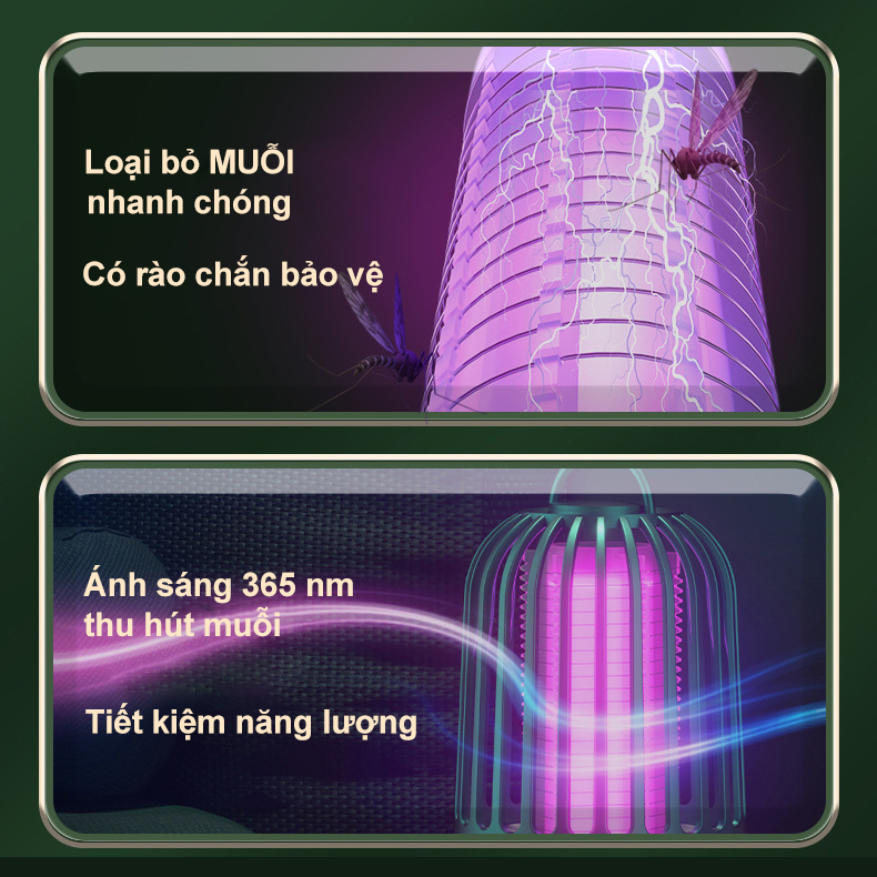 Đèn bắt muỗi lồng chim hiệu quả và an toàn - K1369