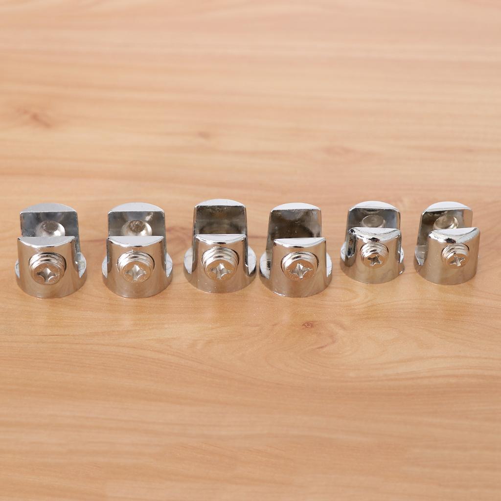 2pcs Cylindrical Shape Adjustable Glass Clamp Shelf Support Brackets for Bathroom Office Seat Isolation