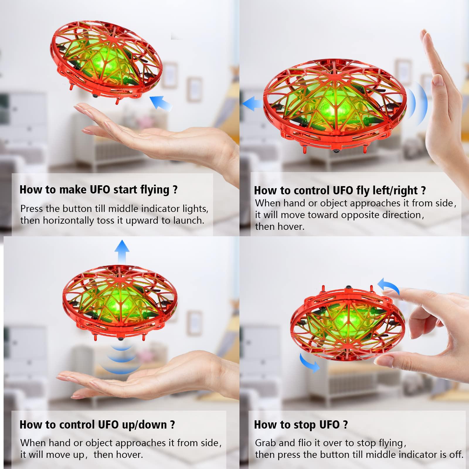 Máy bay không người lái Mini UFO, máy bay không người lái điều khiển bằng tay, Đèn LED hồng ngoại điều khiển bằng tay, đồ chơi chuyến bay có thể sạc lại cho trẻ em
