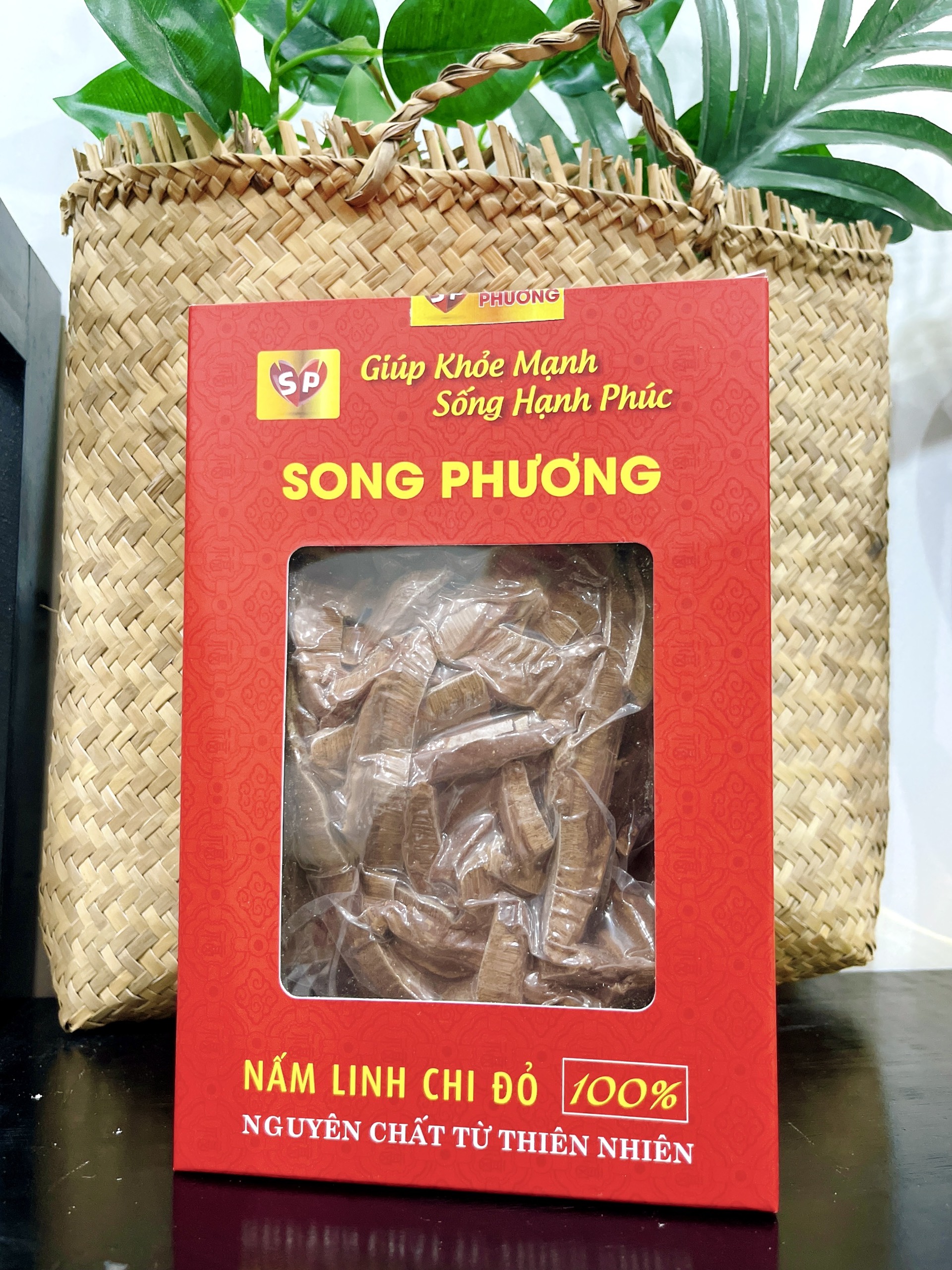 Nấm Linh Chi Đỏ Song Phương Nguyên Chất Từ Thiên Nhiên - Thái Lát - Túi 100g