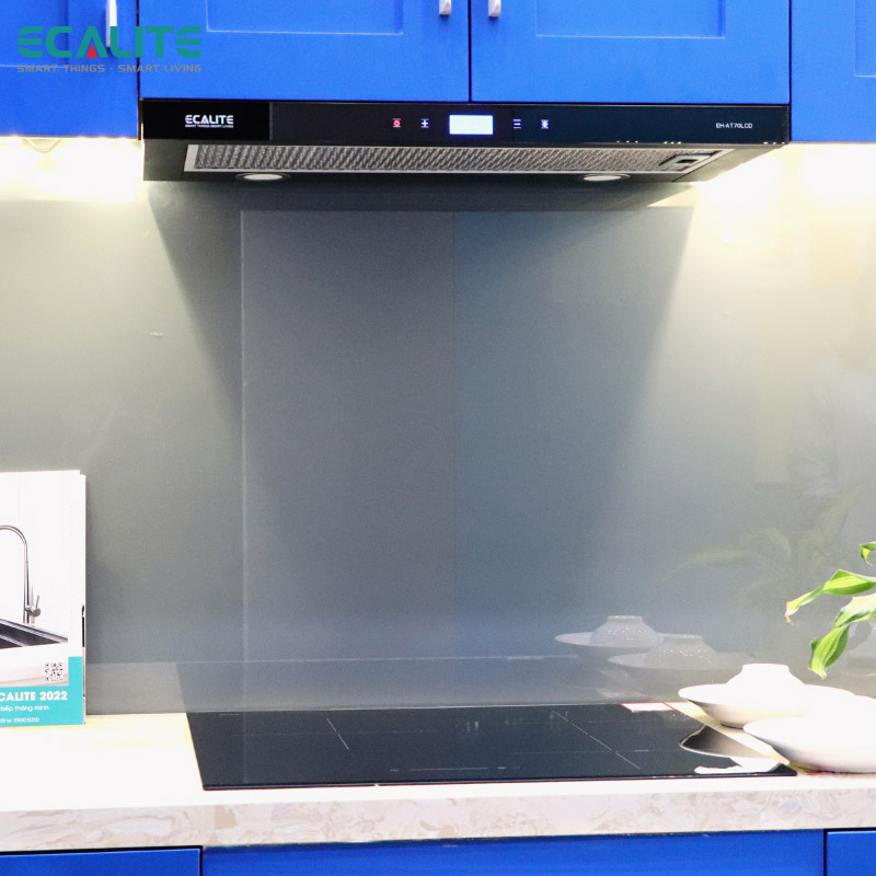 Máy Hút Mùi Âm Tủ H-Series Ecalite EH-AT60LCD - Kính Đen - Điều Khiển Cảm Ứng 3 Tốc Độ - Màn Hình LCD Hiện Đại - Hàng Chính Hãng