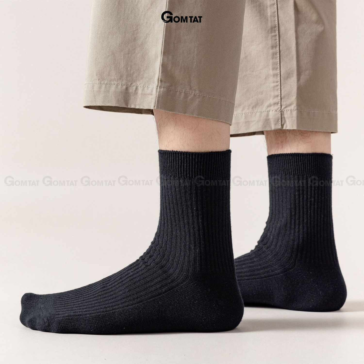 Tất cổ cao nam nữ trơn màu chất liệu cotton cao cấp, vớ cao cổ unisex hút ẩm thoáng khí, êm chân -CAOTRON-FIVE-2001-1DOI