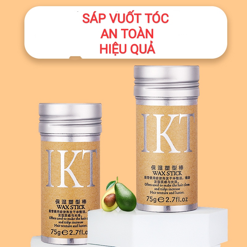 Sáp vuốt tóc Nam Nữ IKT Wax Stick 75g dạng thỏi giữ nếp tóc con, keo tạo kiểu tóc