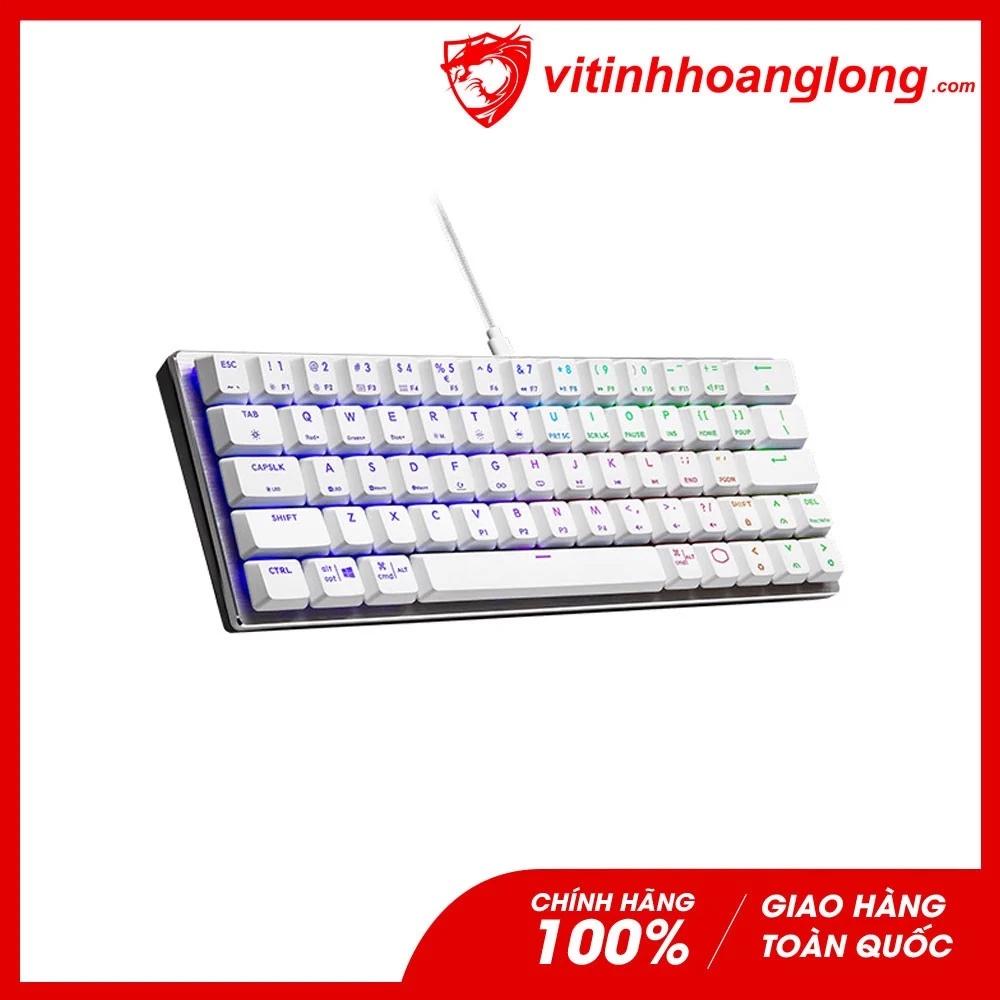 Bàn Phím Cơ Cooler Master SK620 Silver White Low Profile Red Switch RGB TKL (Trắng) - Hàng chính hãng