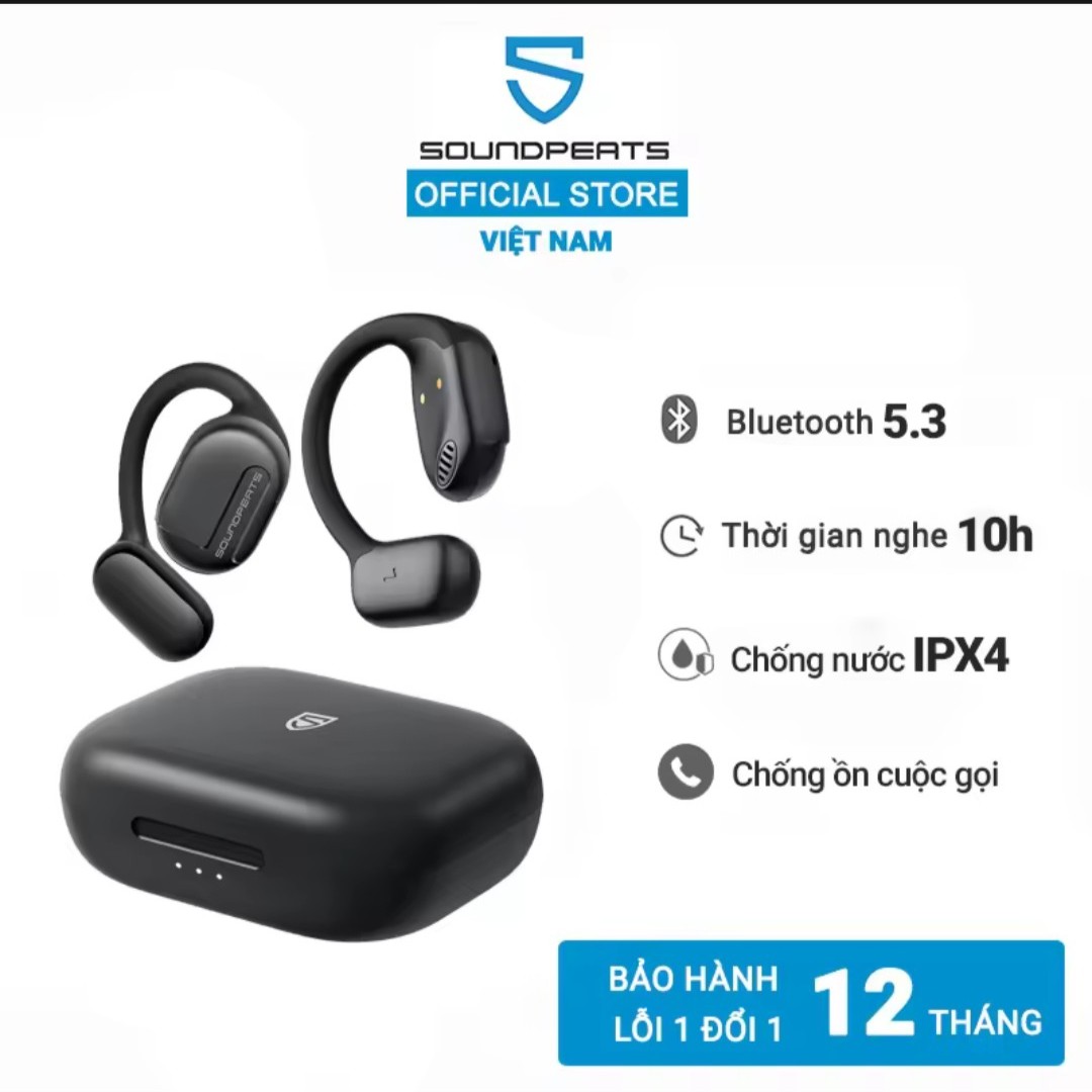 Tai Nghe Bluetooth Soundpeats Gofree True Wireless - Hàng Chính Hãng - Đen