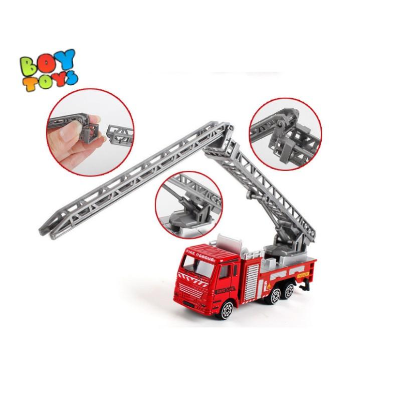Bộ đồ chơi xe cứu hỏa có cầu thang Rescue Team hợp kim size 14cm để bé vui chơi