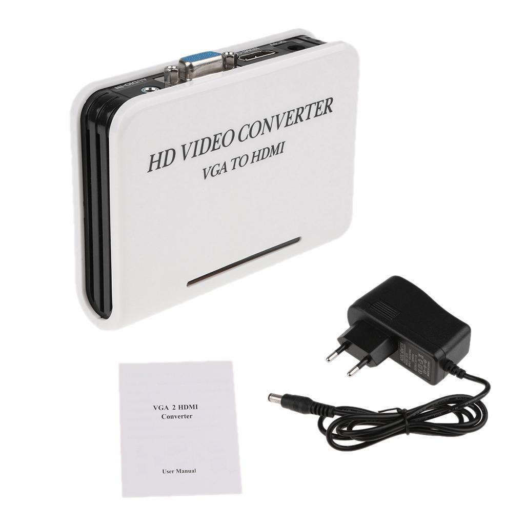 VGA to HDMI 1080P Full HD HDTV Video Converter Adapter Box for Laptop HDTV