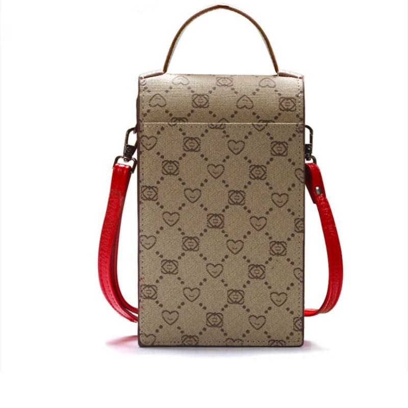 In Hình Nữ Đeo Vai Nữ Hình Vuông PU Da Vintage Nữ Đeo Chéo Túi Đeo Túi Đựng Điện Thoại Di Động Bolso Mujer