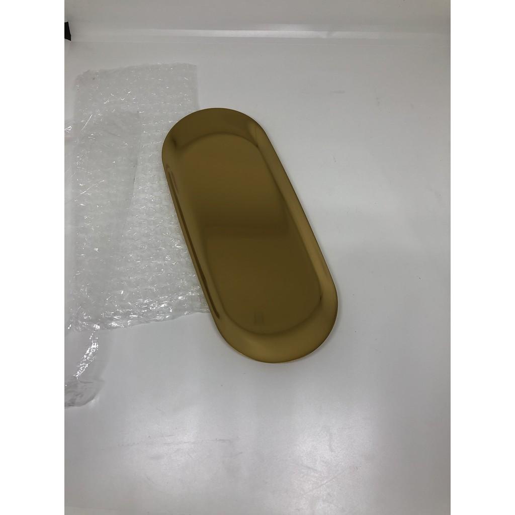 Đĩa tròn ovan vàng titan bóng inox 304 cao cấp size 26 dày nặng an toàn vệ sinh độ bền siêu cấp - inox 304