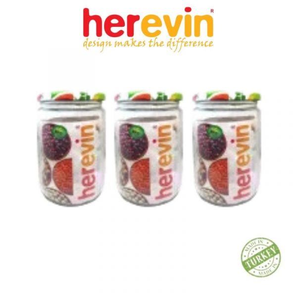 [GIFT] Bộ 3 Hũ Thủy Tinh Nắp Thiếc Herevin 425ml - HEHU332357-807