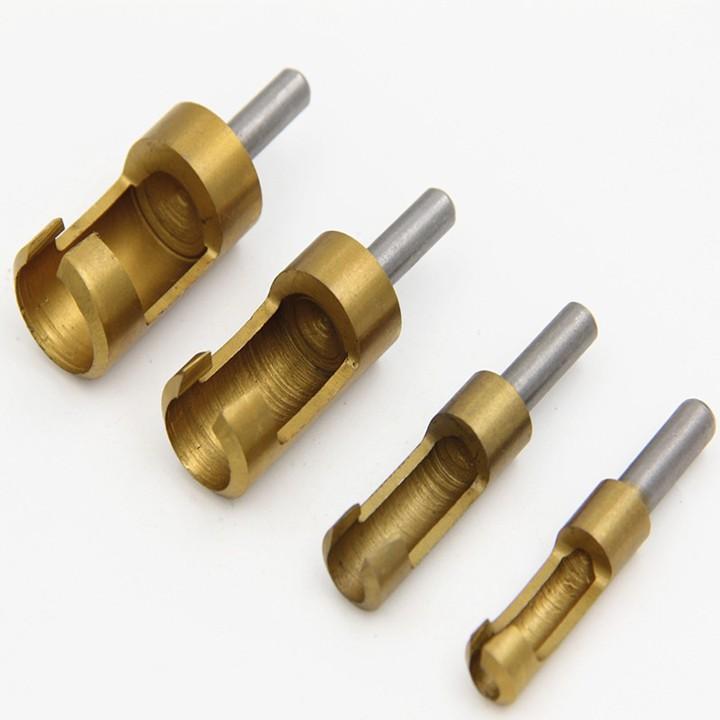 Bộ 4 mũi khoan lấy nút gỗ_chốt gỗ_ đa năng