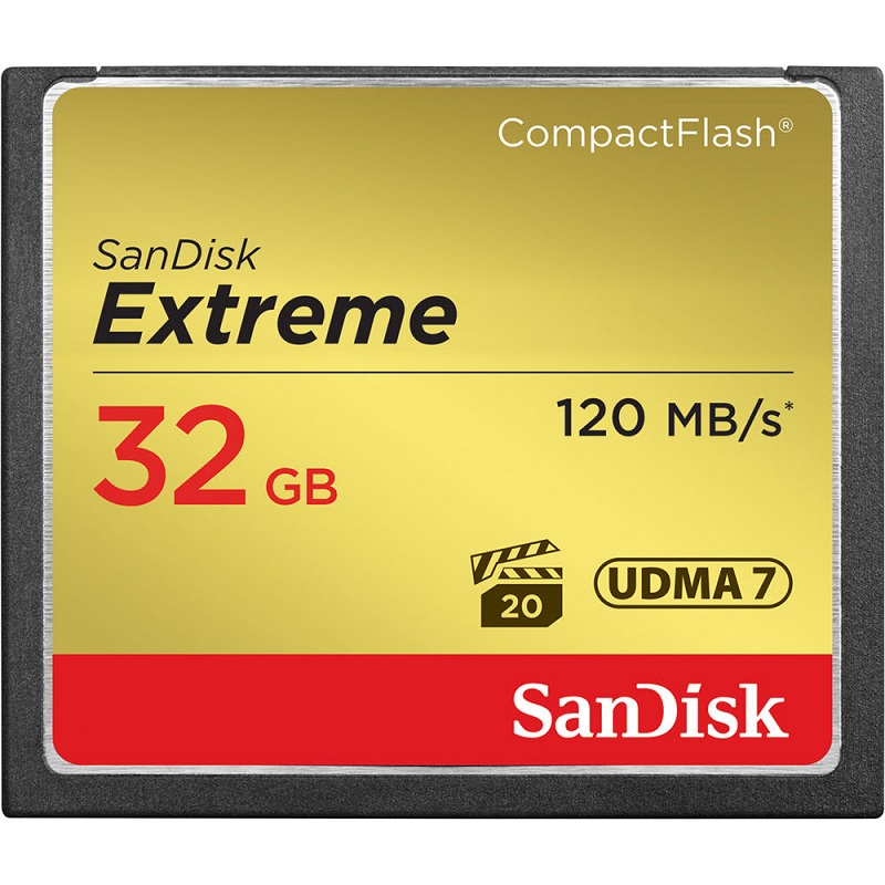 Thẻ Nhớ CompactFlash (CF) SanDisk Extreme 32GB 800X SDCFXSB-032G - Hàng Nhập Khẩu