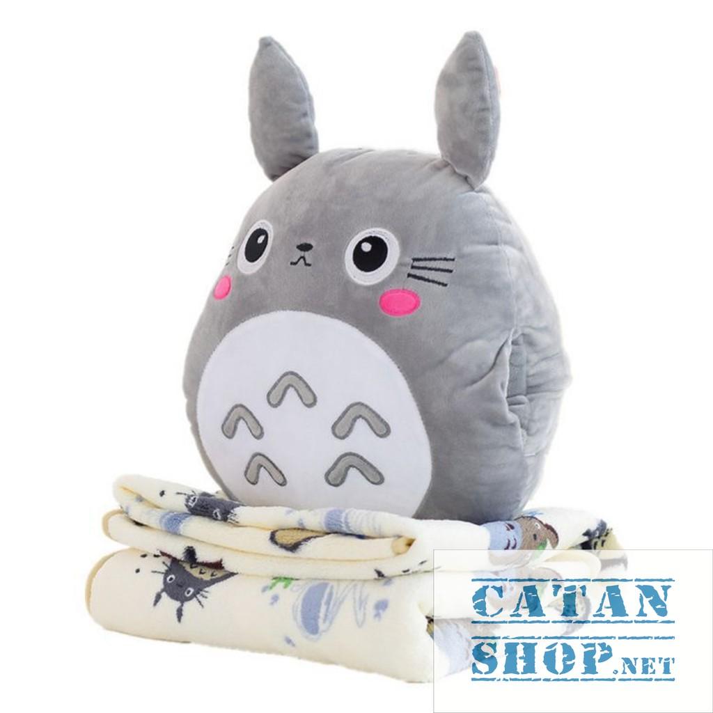 Gối mềnTOTORO HOA 3 trong 1 hàng loại 1, nỉ nhung cực mịn, bộ chăn gối văn phòngngủ trưa du lịch