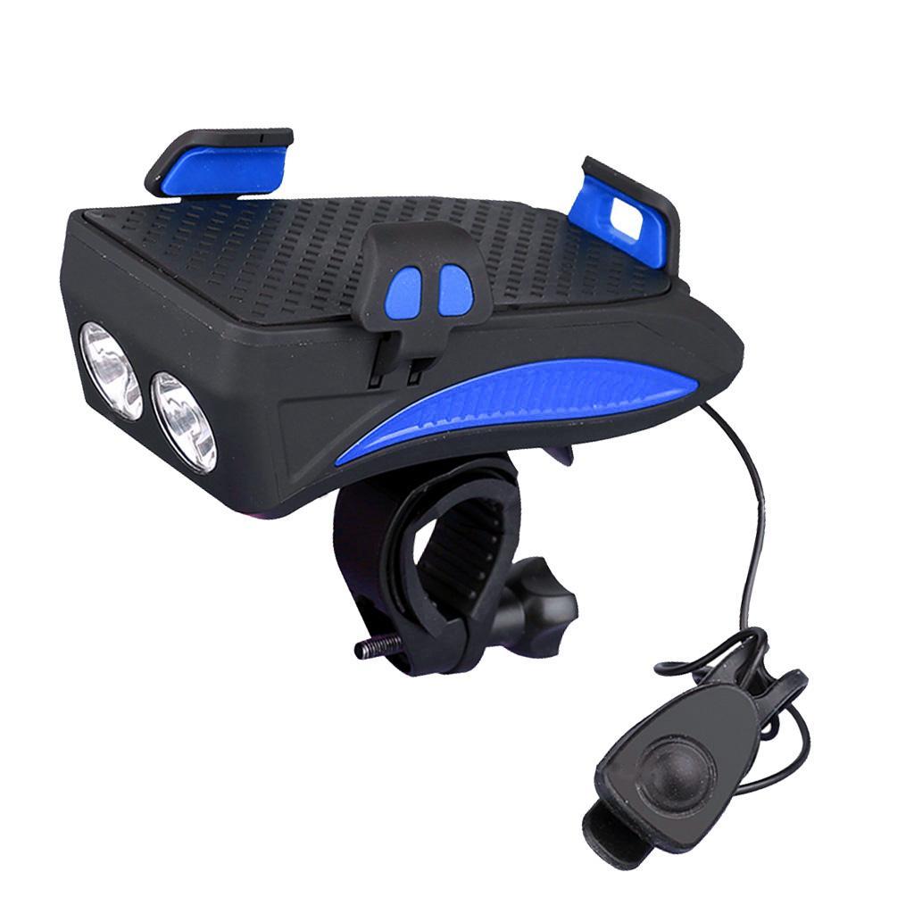 4-in-1 Bike Headlight Horn Hooter Bell Cycles Phone Holder Bracket
