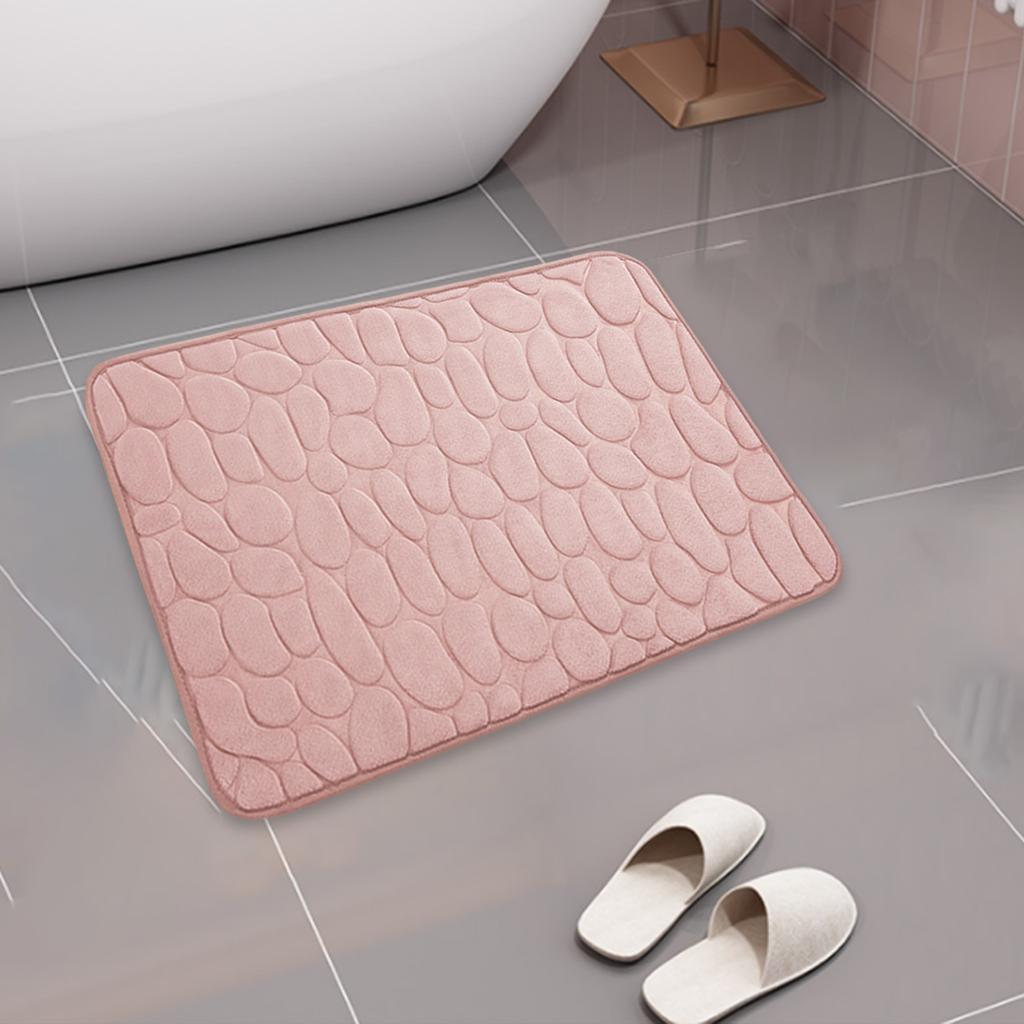 3x Cobblestone Embossed Floor Carpet Bathroom Mat Floor Rug for Bathroom Indoor