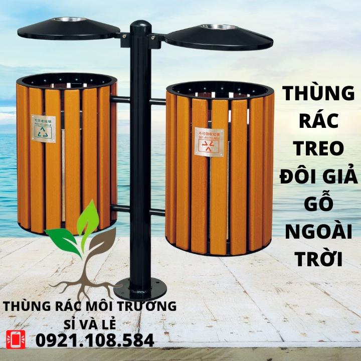 THÙNG RÁC NGOÀI TRỜI GIẢ GỖ