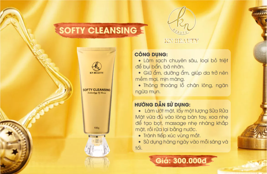 Sữa Rửa Mặt KN Beauty giữ ẩm cho da Softy Cleansing 100g