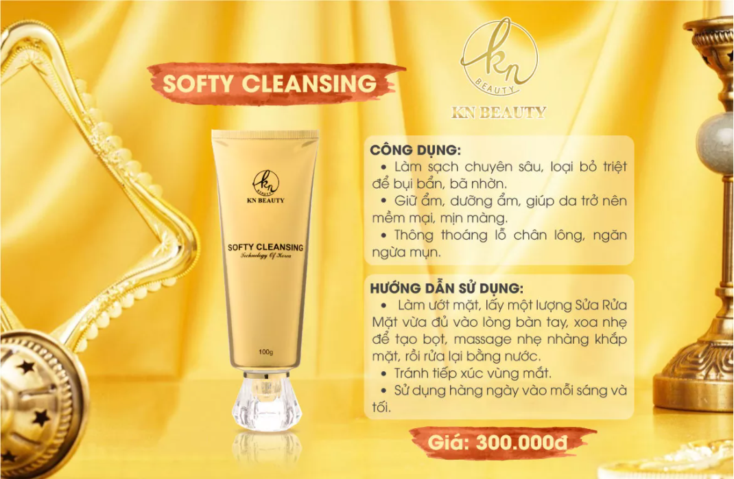 Sữa Rửa Mặt KN Beauty giữ ẩm cho da Softy Cleansing 100g