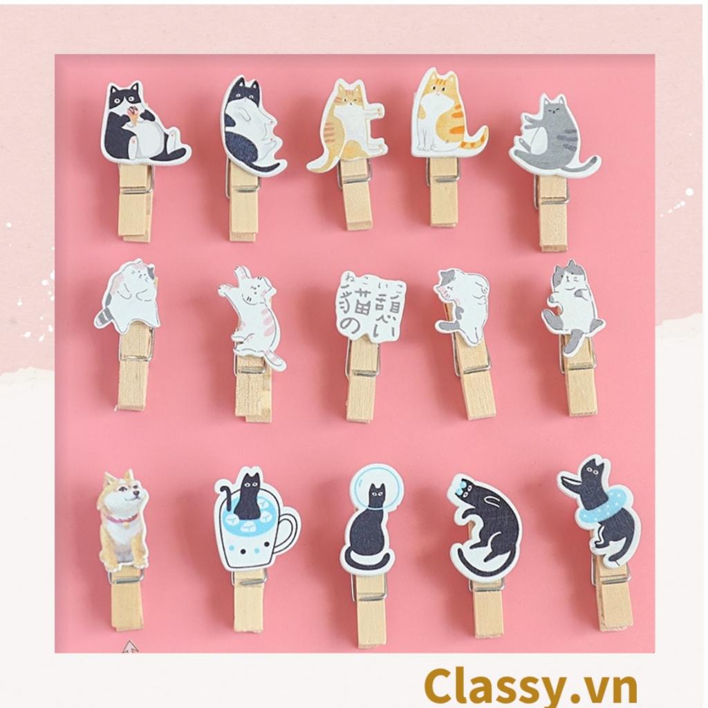 Bộ 10 chiếc Kẹp Classy gỗ Kẹp Classy ảnh hình dáng cực xinh kích thước 3.5 * 0.7CM PK632