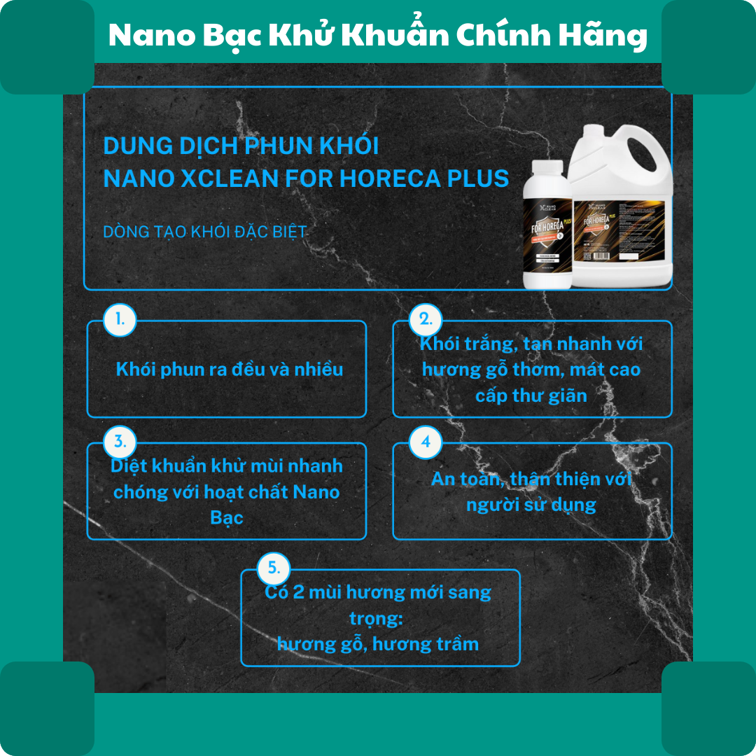 Dung dịch tạo khói khử khuẩn Nano Xclean For Horeca Plus 1L cho máy phun khói