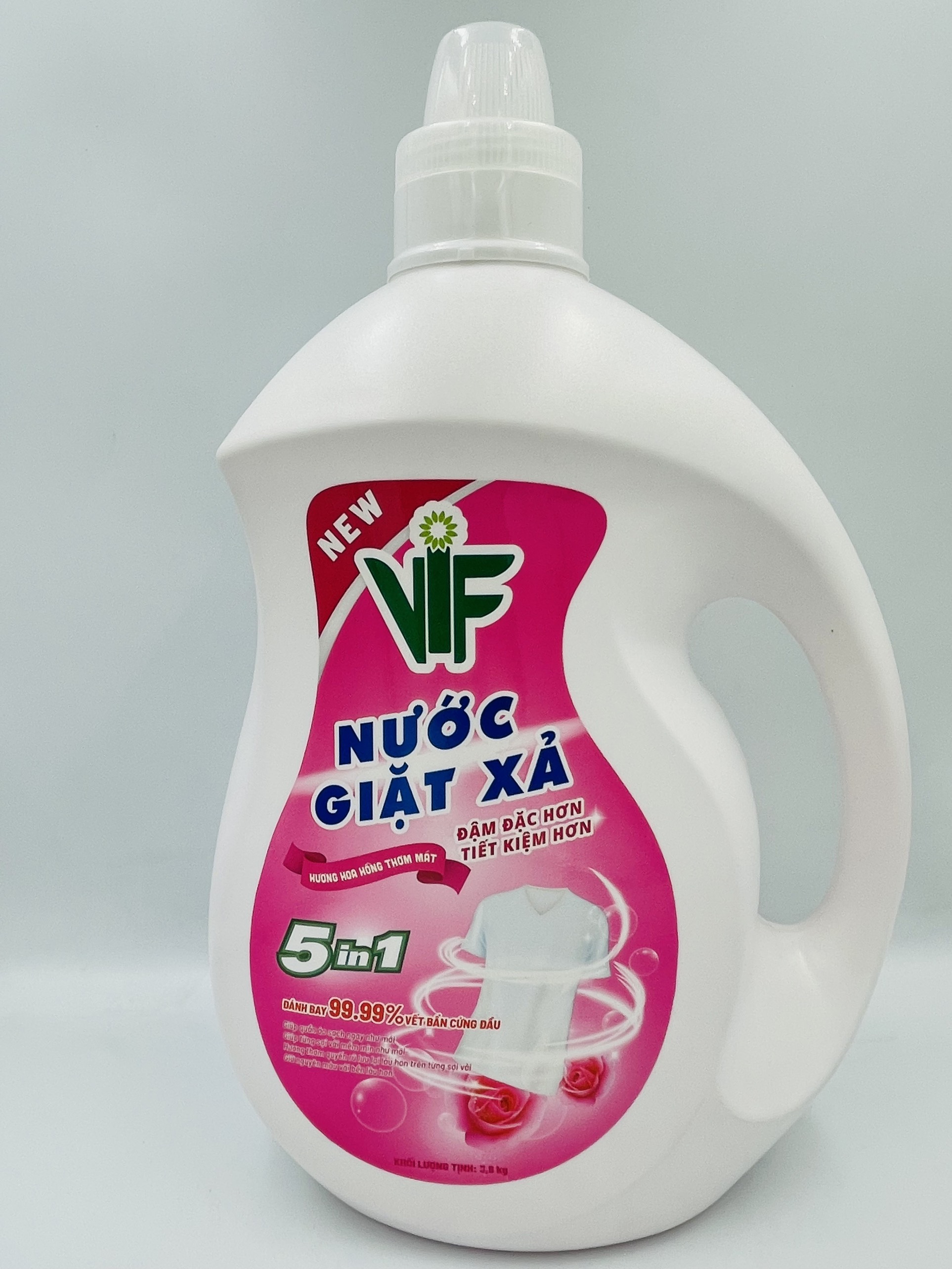 Nước giặt xả VIF 5in1 3.6kg Hương hoa hồng thơm mát