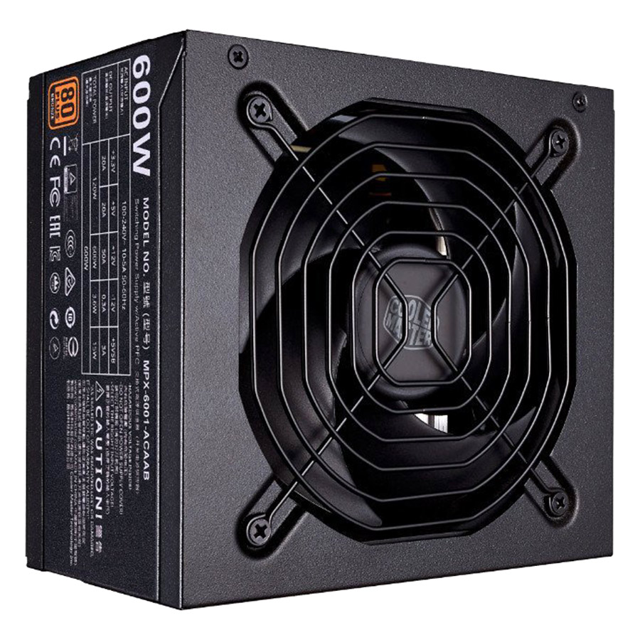 Nguồn Máy Tính 600W Cooler Master MWE BRONZE - Hàng Chính Hãng