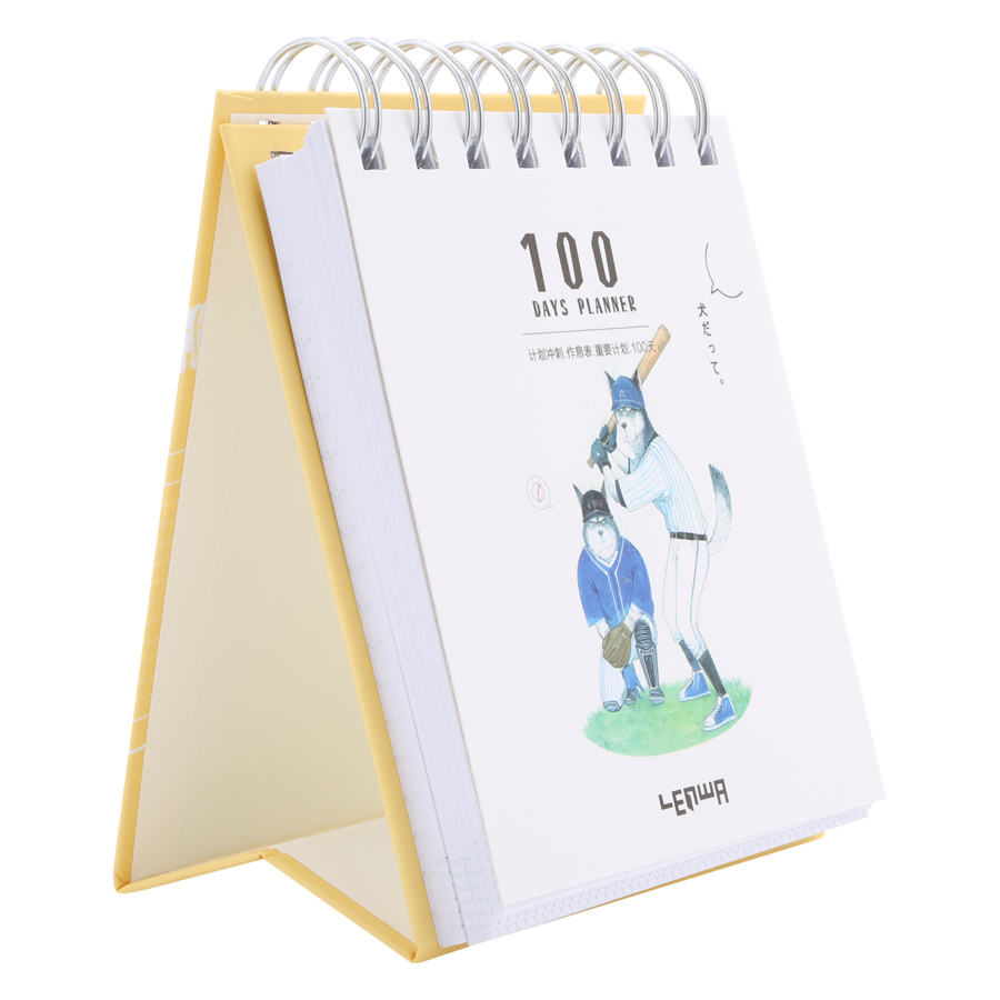 Sổ Kế Hoạch Lò Xo 100 Ngày - 100 Days Daily Planner Notebooks - Thể Thao 3 (10.6 x 12.4 cm)