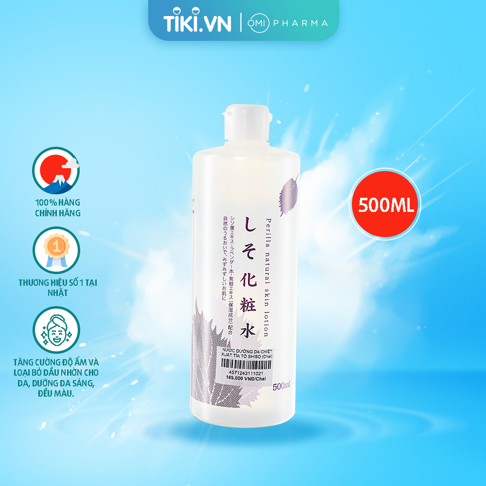 Nước Hoa Hồng chiết xuất tía tô Perrila Natural Skin Lotion Nhật Bản ( chai 500ml)