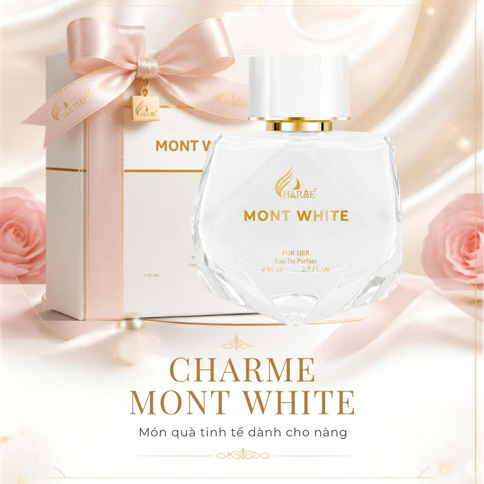 Nước Hoa Nữ Charme Mont White 80ml Chính Hãng – Eau De Parfum – Thanh Lịch, Nữ Tính, Lưu Hương 7–12 Giờ