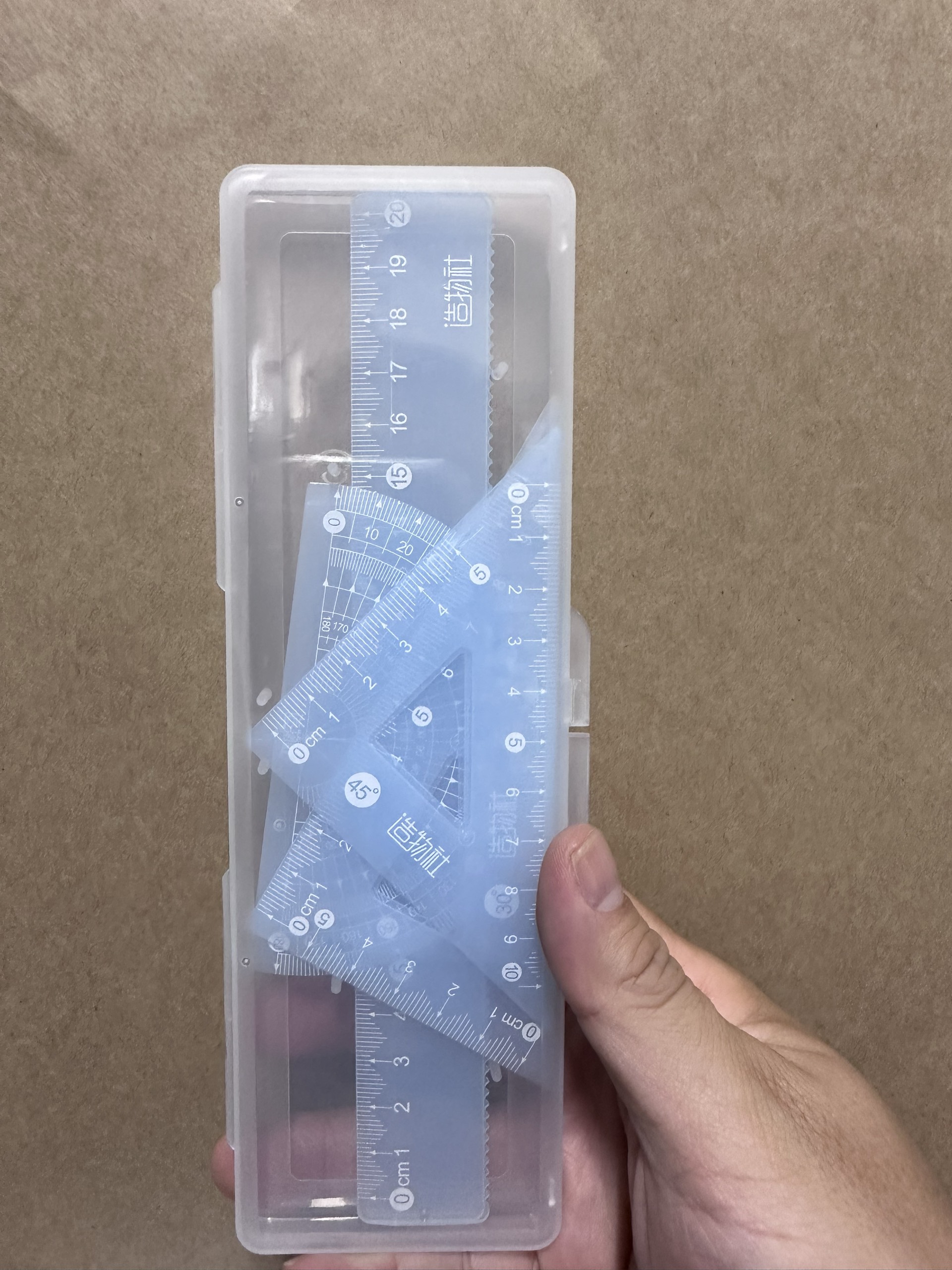 Bộ Dụng Cụ Học Sinh Tazano 4 Món JR-02 Thước Kẻ, Thước Đo Góc, Thước Đo Độ