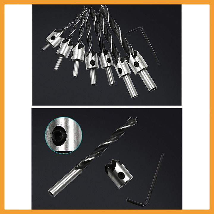 Bộ 7 Mũi Khoan Âm Vít 2 Tầng - Khoan Âm Bắt Vít Chìm Thép Gió 3-10mm