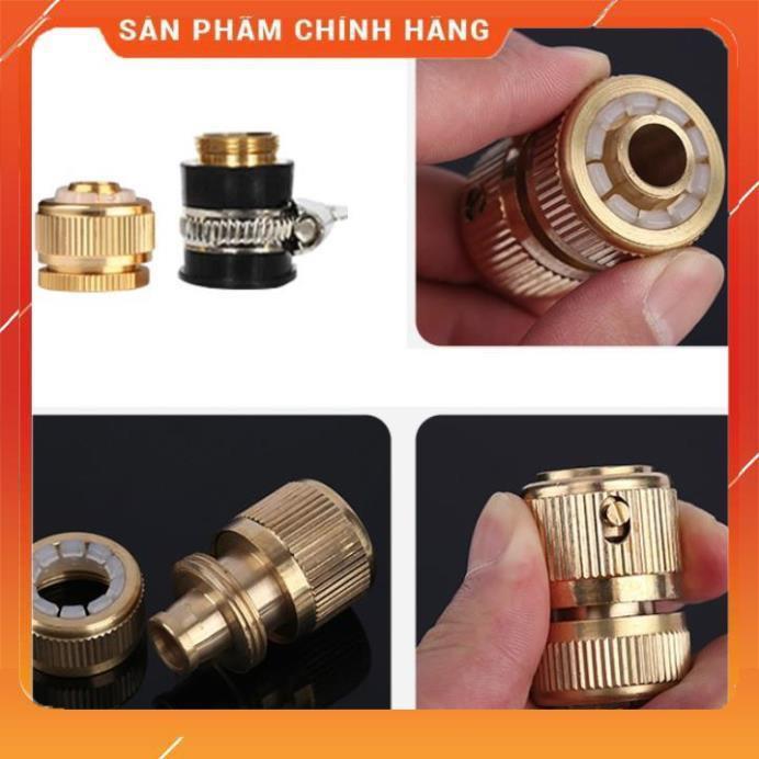 Vòi Xịt️Evoucher Bộ dây vòi xịt nước rửa xe, tưới cây , tăng áp 3 lần, loại 20m 206701-3 đầu đồng, cút đồng