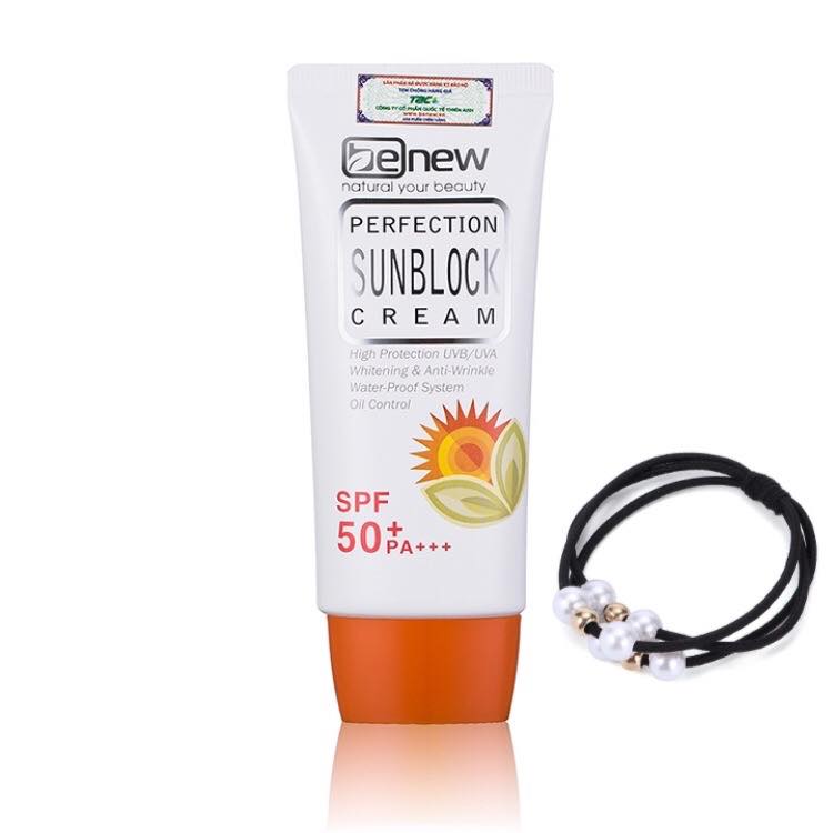 Kem chống nắng cao cấp Hàn Quốc Benew Perfection Sunblock Cream (50ml) - Hàng Chính Hãng [ Tặng dây cột tóc - màu ngẫu nhiên ]